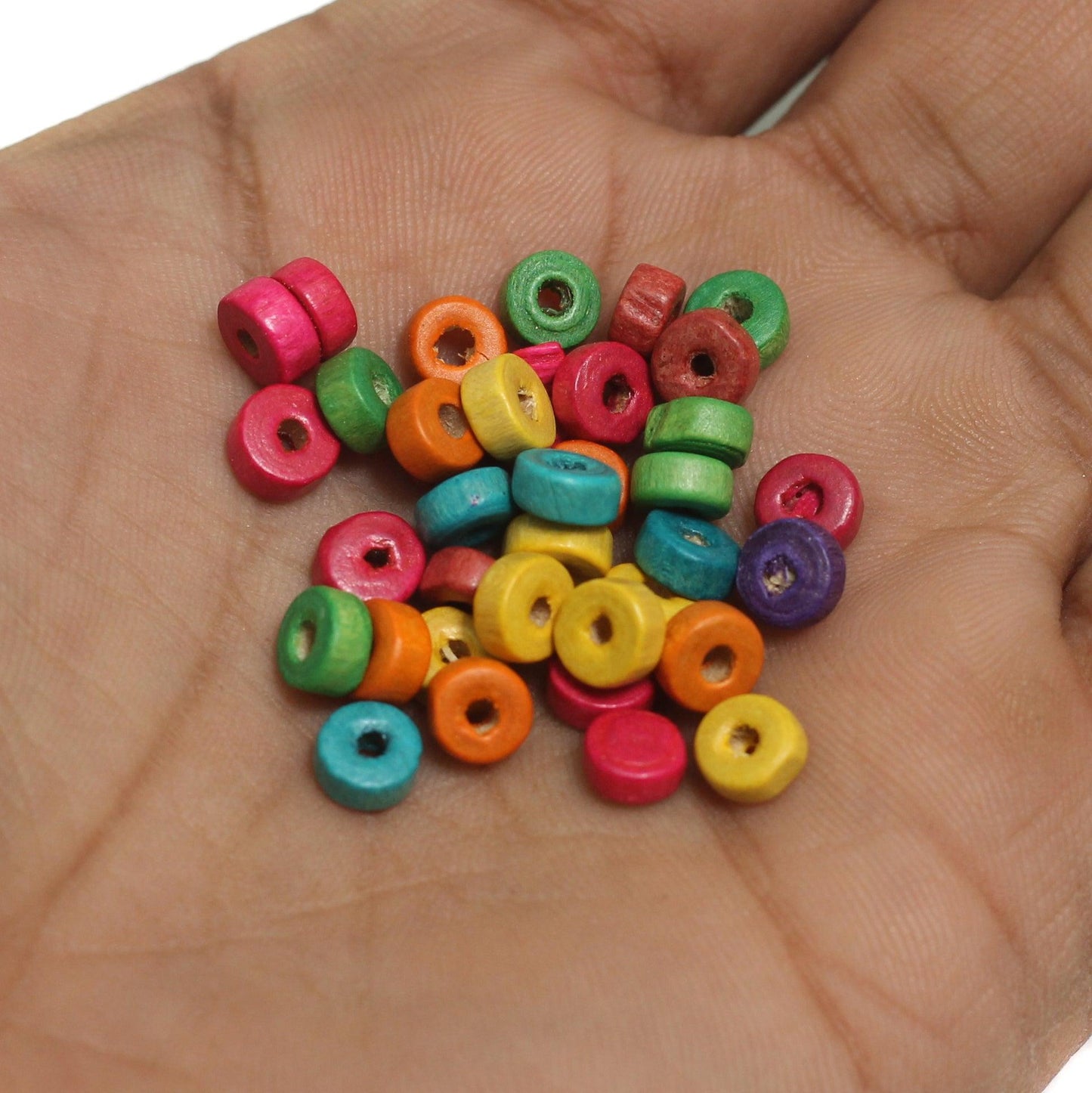 200 Pcs, 8mm Donut Wooden Beads - 8mm
