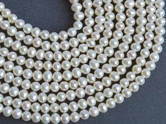 1 String, Acrylic Japanese Pearls Beads White - White / 2mm / Round