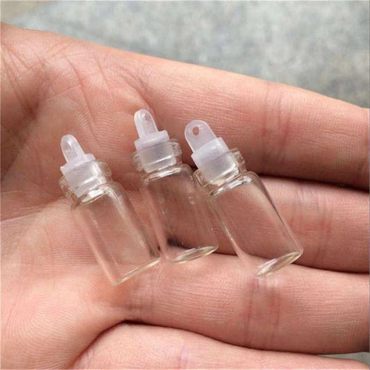 Mini Transparent Clear Glass Bottles - White / Glass / 25 Pcs
