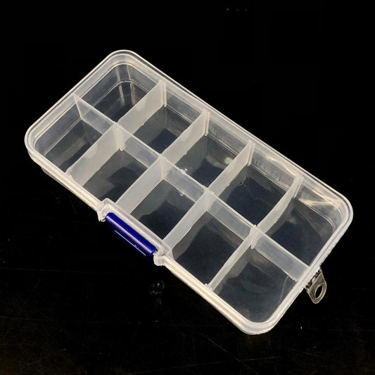 10 Cavity Rectangle Beads Storage Box 5x2.5x0.75 Inch - Acrylic / 5 Pcs / Acrylic box