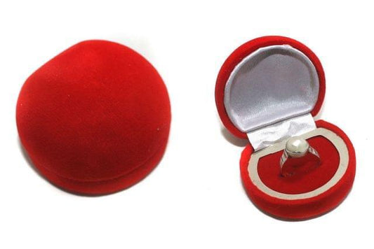 Fancy Finger Ring Box 4 Pcs - Red / Wood