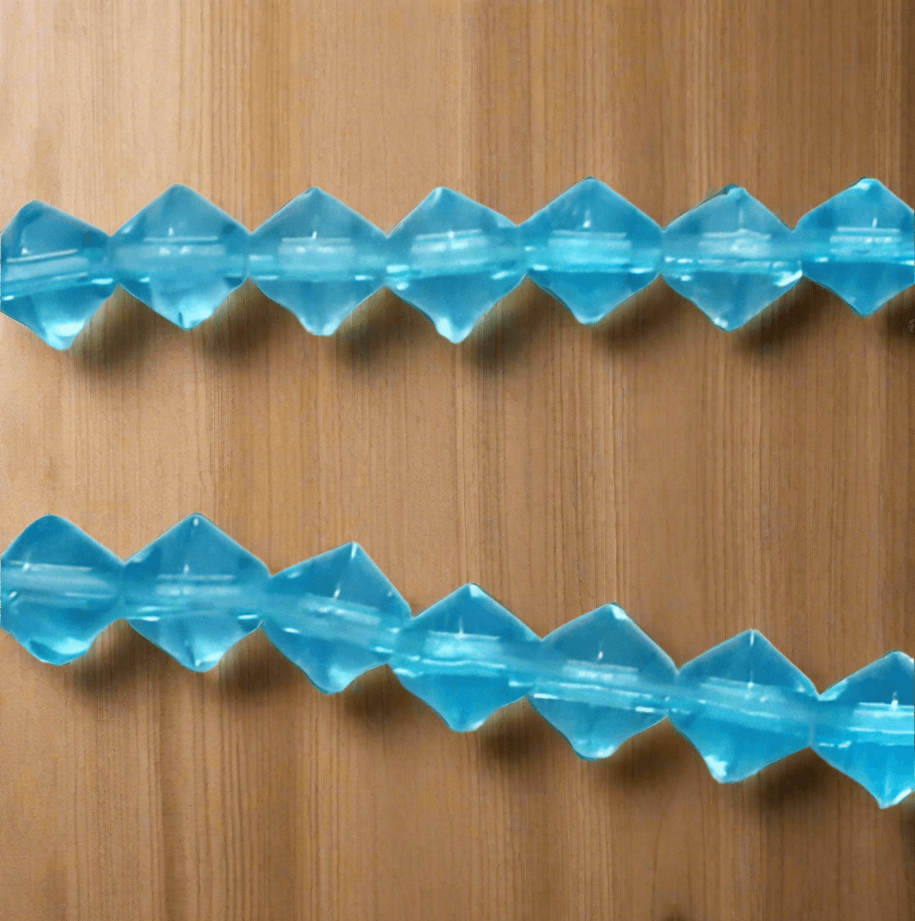 5 Strings Glass RONDELLE Beads Turquoise 8mm - Turquoise / Glass / Rondelle