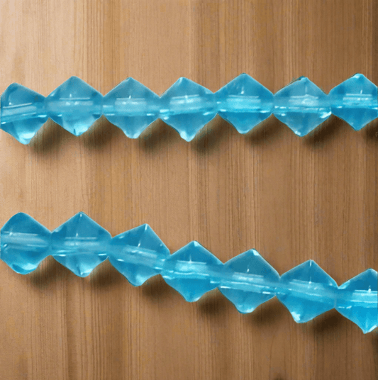 5 Strings Glass RONDELLE Beads Turquoise 8mm - Turquoise / Glass / Rondelle