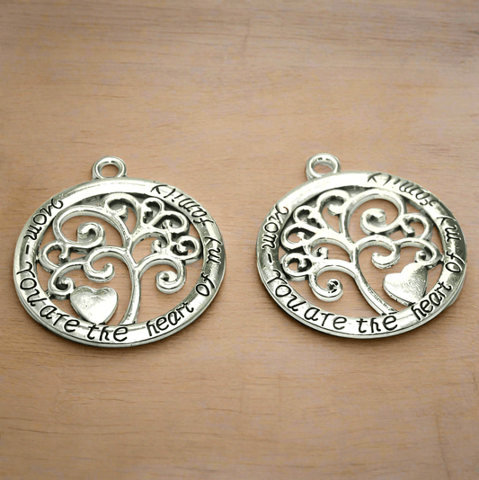 1 Pc, 1.5 Inches German Silver Pendants - Silver / German Silver