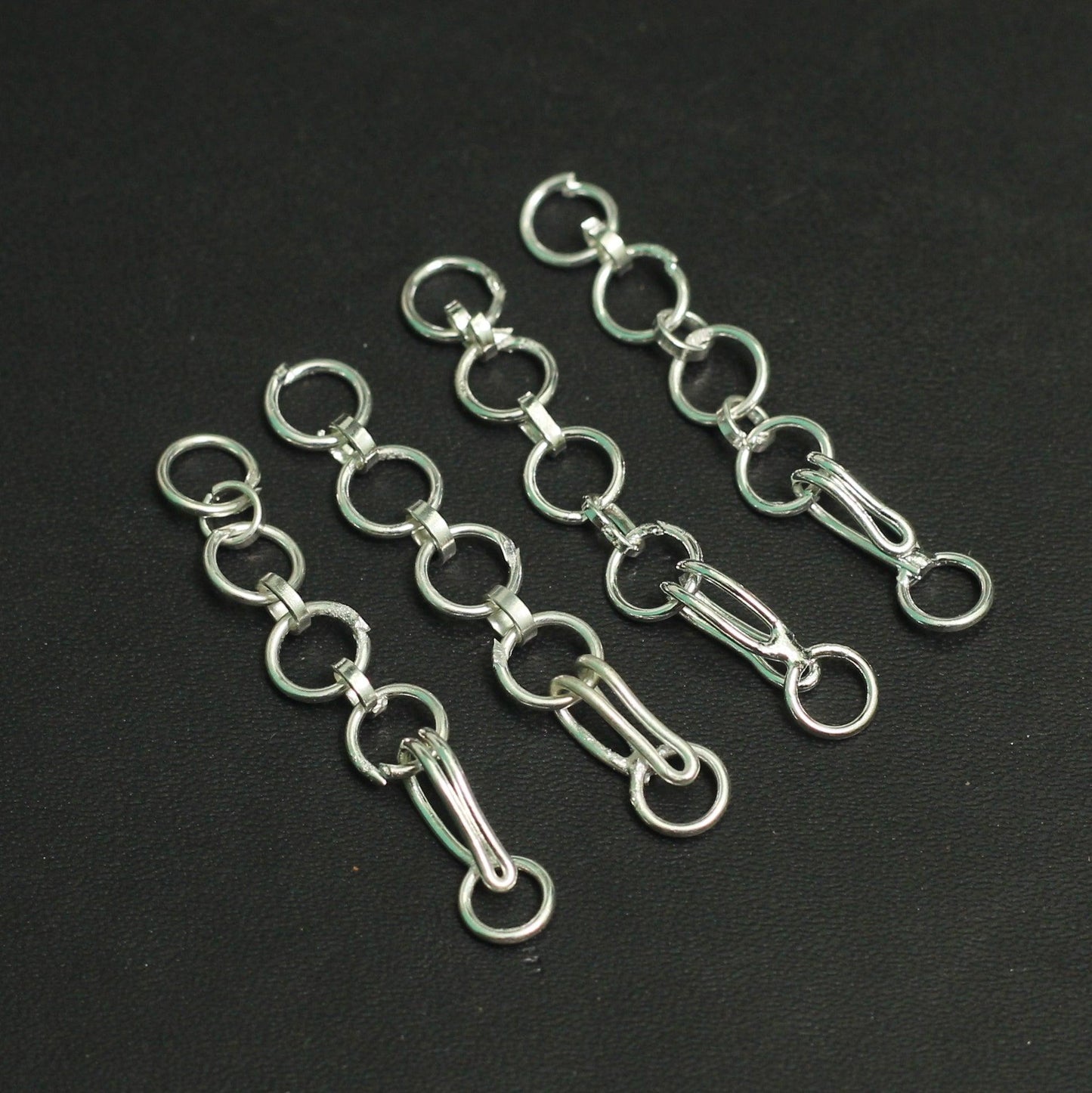 25 Pcs, 1.5 Inch 4 Kadi Extender Chain With Hooks - Silver / 1.5 Inch