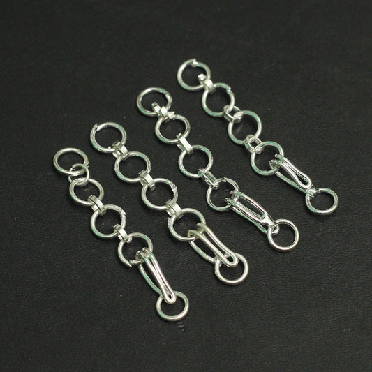 25 Pcs, 1.5 Inch 4 Kadi Extender Chain With Hooks - Silver / 1.5 Inch