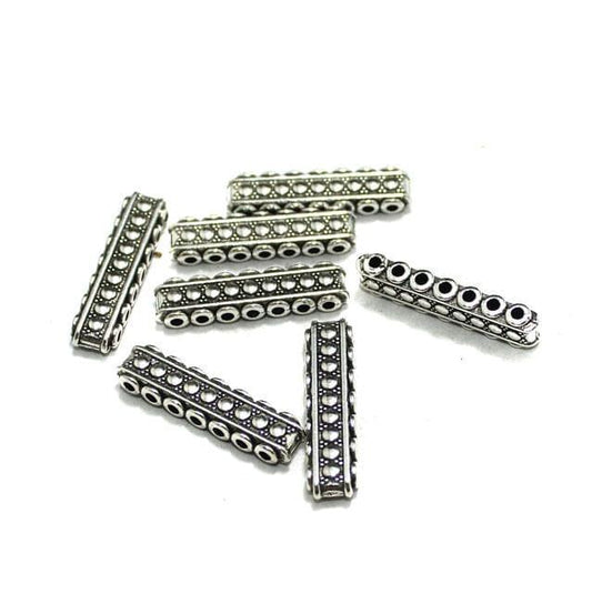 10 Pcs German Silver 7 Strings Connectors Silver 29x6mm - Silver / 29mm / German Silver