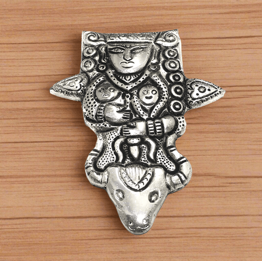 1 Pc German Silver Lord Shiva Pendant Silver - Silver / German Silver