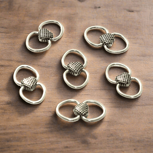 German Silver Connectors 24mm - Silver / German Silver / 10 Pcs [ Rs 9.5 / Piece }