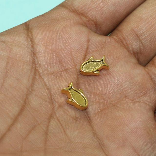 20 Pcs, 11x8mm German Silver Assorted Beads Golden - Golden / German Silver / Assorted