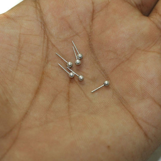 600 Pcs, 8mm Ball Pin Hanging Charms Silver - Silver / 8mm / German Silver