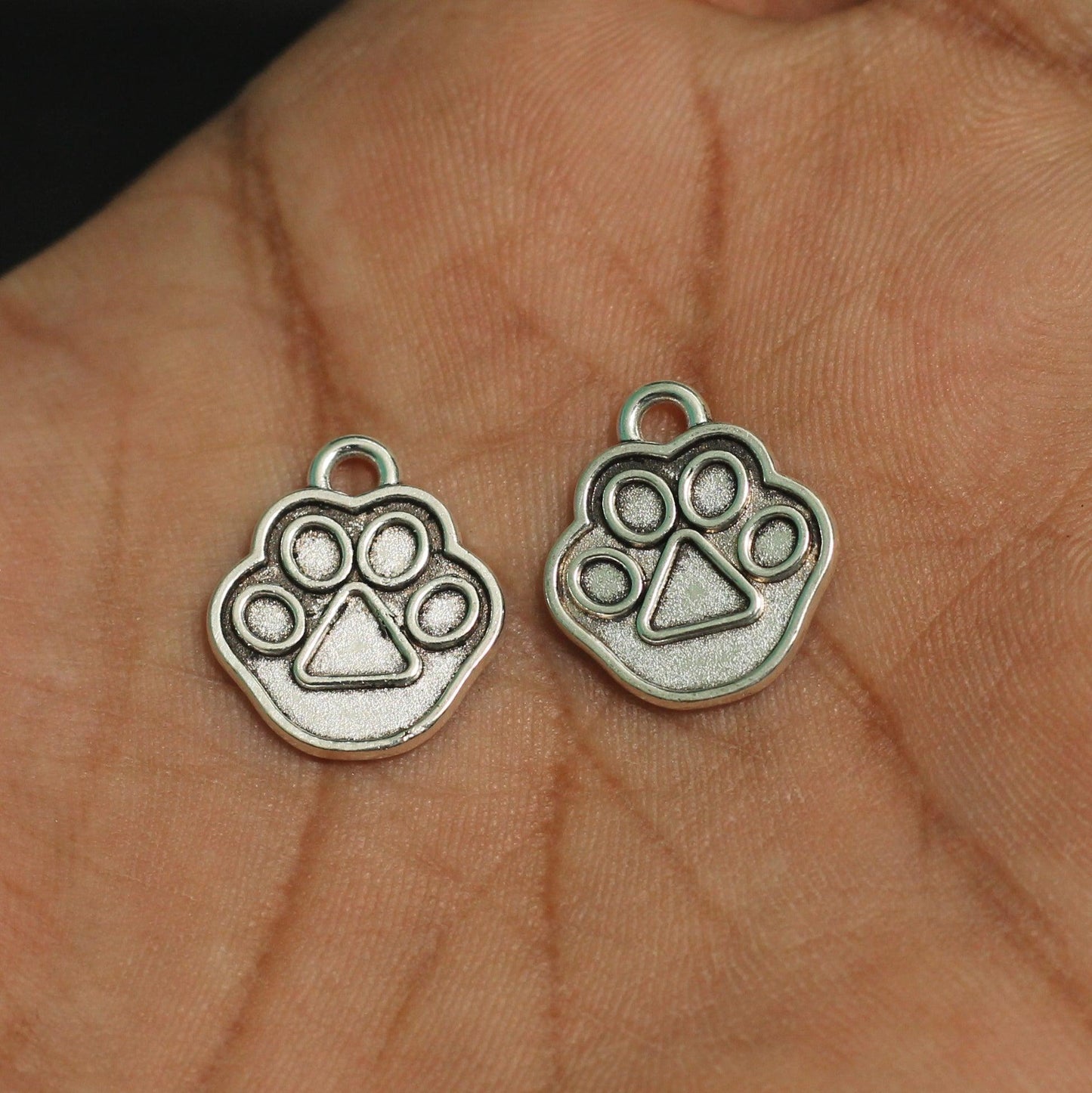 10 Pcs German Silver Charms 15mm - German Silver / Silver