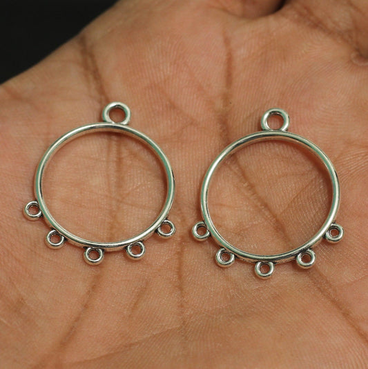 2 Pairs, German Silver Earrring Components 1 Inch - German Silver