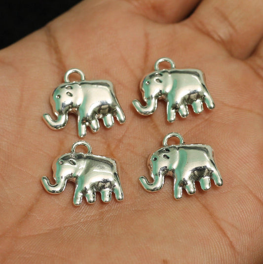 17x19mm German Silver Elephant Charms - Silver / German Silver / 10 Pcs
