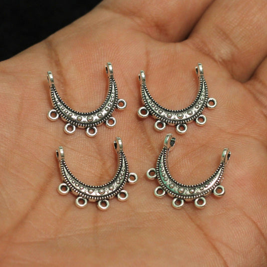 0.5 Inch German Silver Earring Components - Silver / German Silver / 4 Pcs