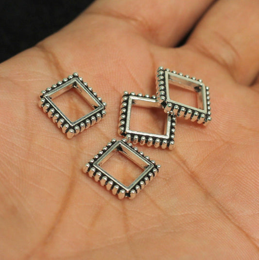 15x17mm German Silver Spacer Beads - Silver / German Silver / 10 Pcs