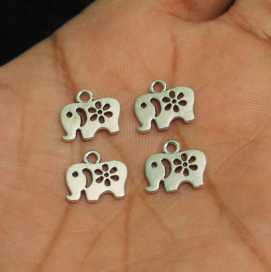 11x12mm German Silver Elephant Charms - Silver / German Silver / 10 Pcs