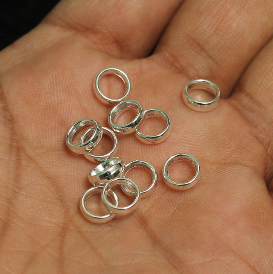 7mm German Silver Rings - Silver / German Silver / 50 Pcs