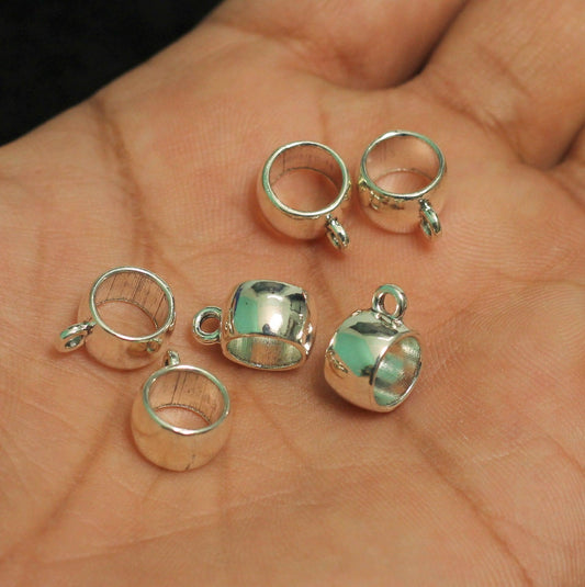 14x7mm German Silver Charms - Silver / German Silver / 10 Pcs