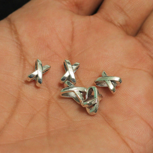 10x6mm German Silver Beads - Silver / German Silver / 10 Pcs