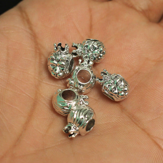 10 Pcs, 12x7mm German Silver Monkey Face with Crown Connectors - Silver / German Silver