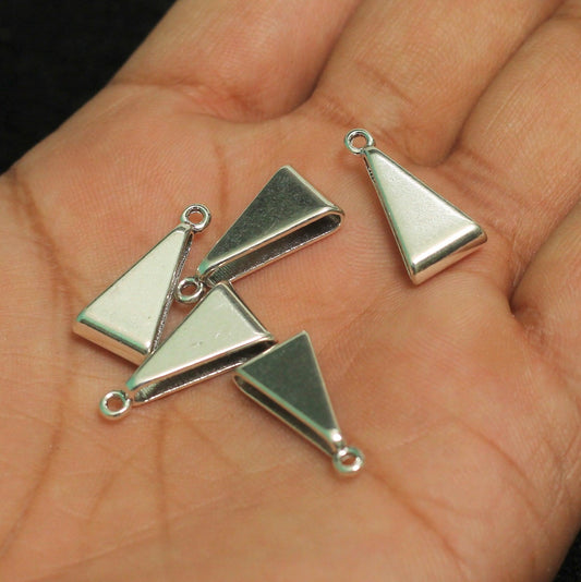 21x10mm German Silver Pendant Hooks - Silver / German Silver / 10 Pcs