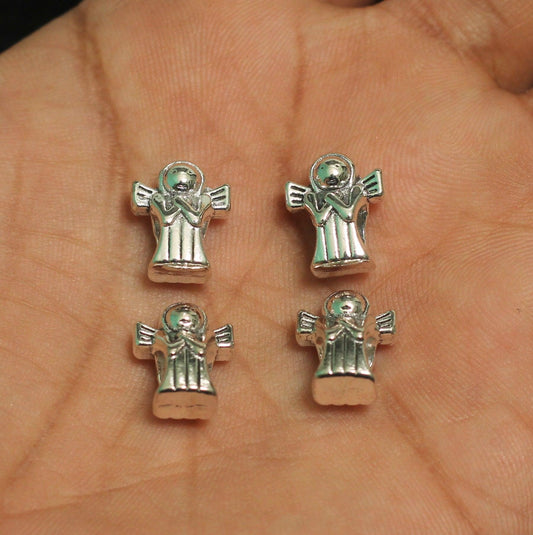 10 Pcs, 13x11mm German Silver Fairy Spacer Beads - Silver / German Silver