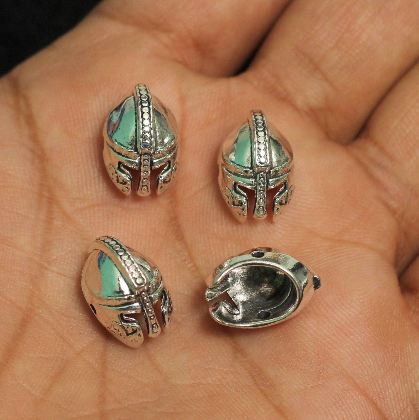 16x11mm Gladiator Crown Spacer Connectors - Silver / German Silver / 10 Pcs