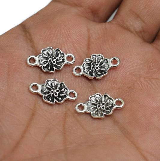 12x18mm German Silver Connectors - Silver / German Silver / 10 pcs