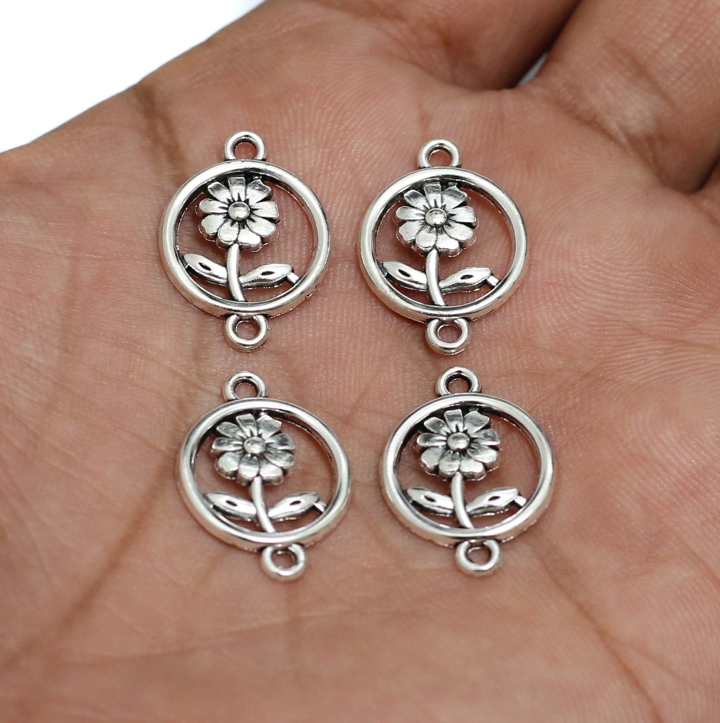 15x21mm German Silver Connectors - Silver / German Silver / 10 pcs