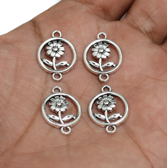 15x21mm German Silver Connectors - Silver / German Silver / 10 pcs