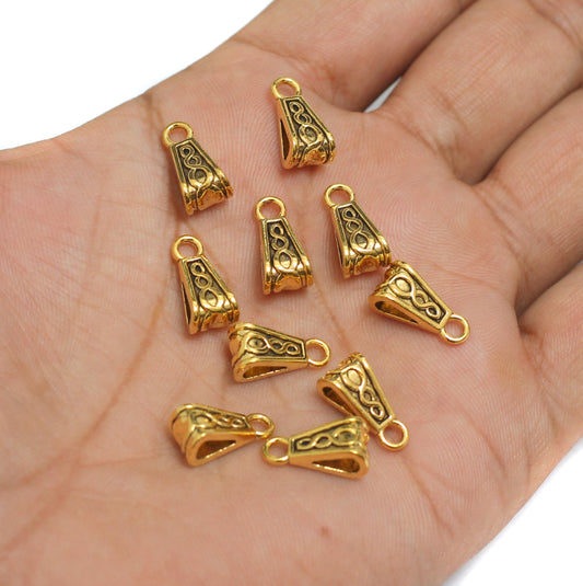 15x7mm, German Silver Pendants Bezel - Golden / 50g