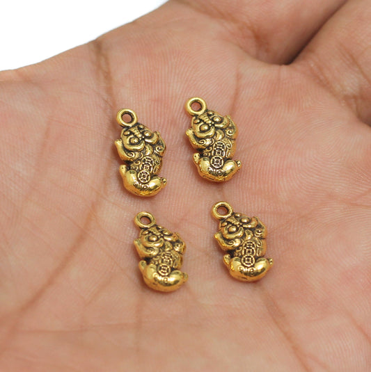 16x9 mm, German Silver Charm - Golden / 50g