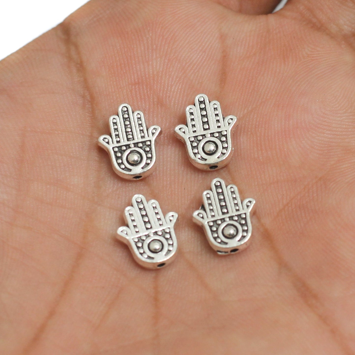 12x10mm, German Silver Hamsa Hand - Silver / German Silver / 50g