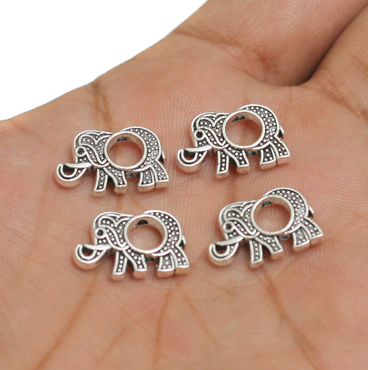 18x11mm, Elephant shape German Silver Bead - Silver / German Silver / 50g