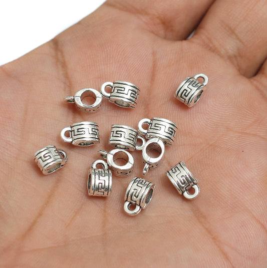 9x5mm, German Silver Spacers Charms - Silver / German Silver / 50g