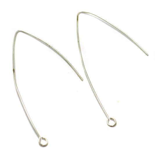 Brass Earring Hooks Silver - Silver / Brass / 5 Pair