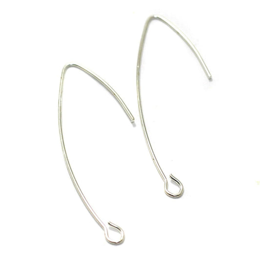 Brass Earring Hooks Silver - Silver / Brass / 5 Pair