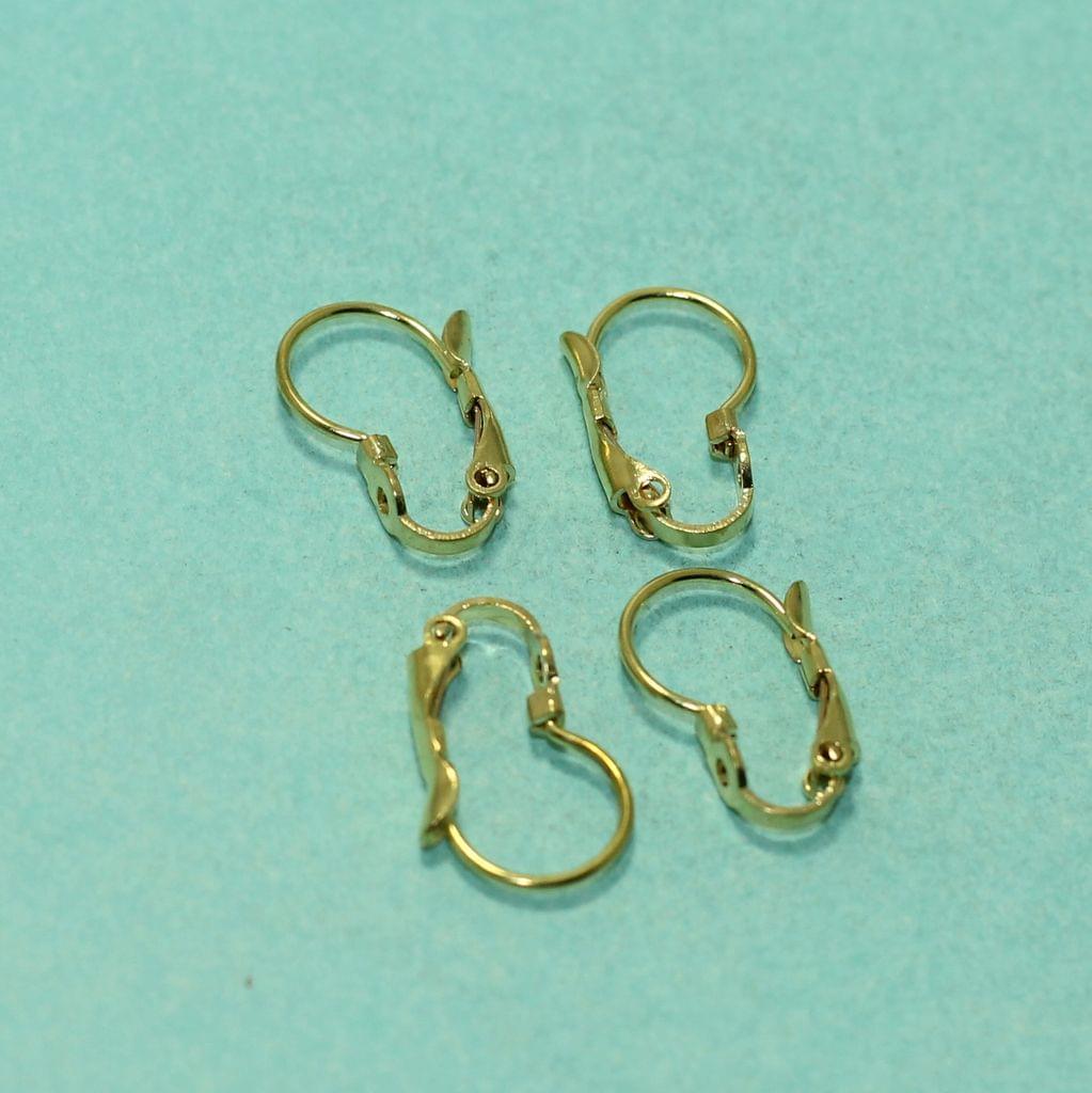 17x11mm Brass Earring Hooks - Golden / Brass / 2 Pair [ Rs 32.5 / Pair ]