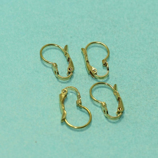 17x11mm Brass Earring Hooks - Golden / Brass / 2 Pair [ Rs 32.5 / Pair ]