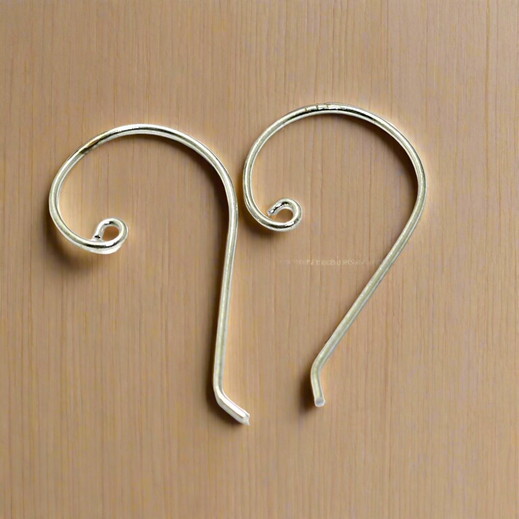 36x22mm Brass Earring Hooks - Silver / Brass / 2 Pair
