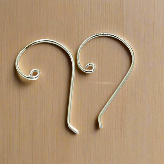 36x22mm Brass Earring Hooks - Silver / Brass / 2 Pair