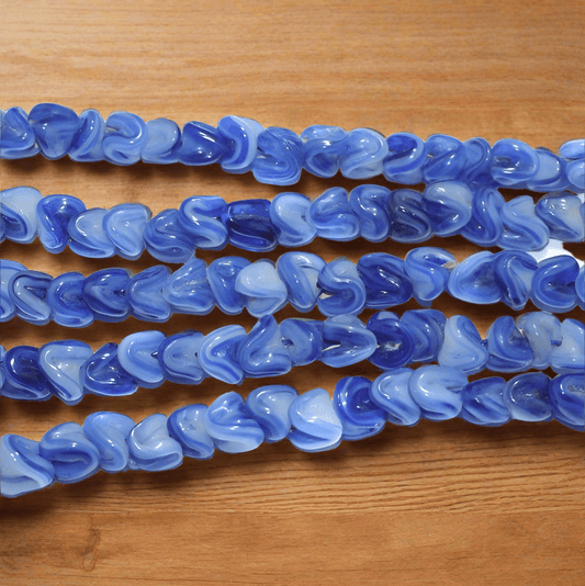 10mm Glass Beads Twisty - Blue / Glass / Twisty