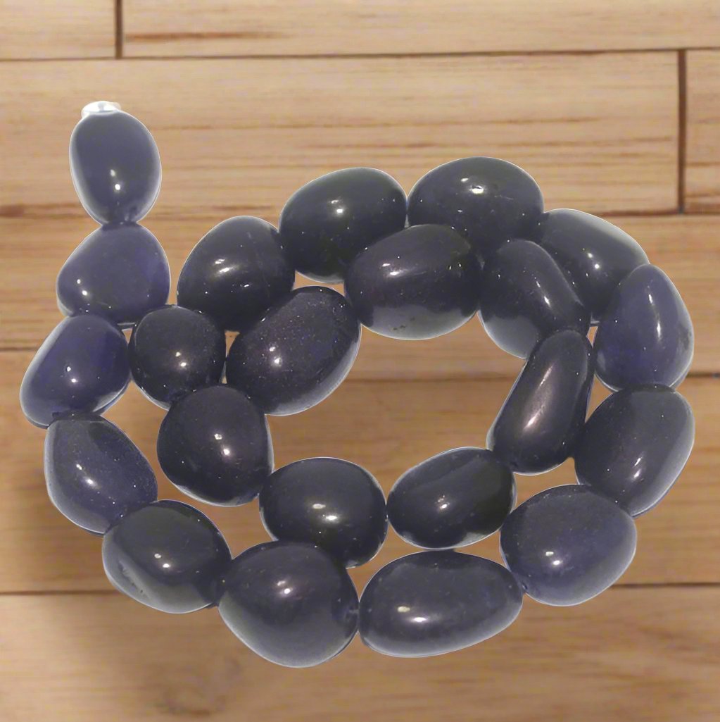 15-22mm Tumble Royal Blue Onyx Stone Beads - Blue / Stone / 1 String