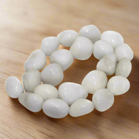 17-22mm Tumble White King Onyx Stone Beads - White / Stone / 1 String