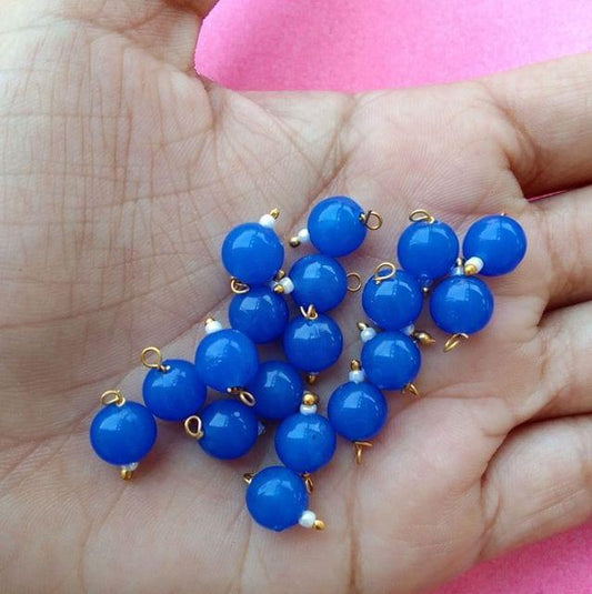 100 Pcs, 8mm Acrylic Loreal Beads - Blue / Acrylic / Round