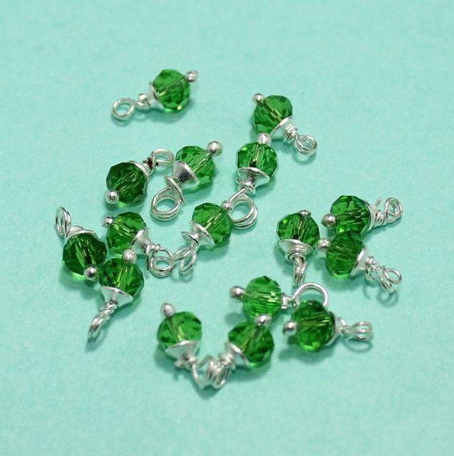 100 Pcs Green Faceted Loreal Beads Rondelle 8mm - Green / Glass / Rondelle