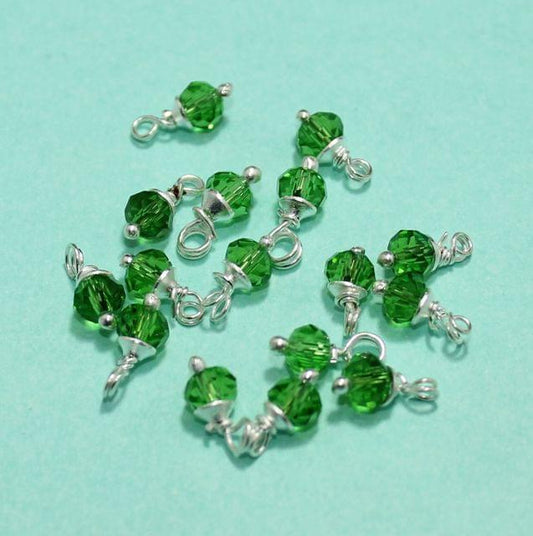 100 Pcs Green Faceted Loreal Beads Rondelle 8mm - Green / Glass / Rondelle