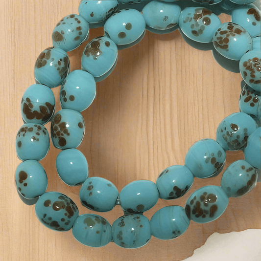 9X7mm Mosaic Oval Beads Torquoise - Turquoise / Glass / Oval