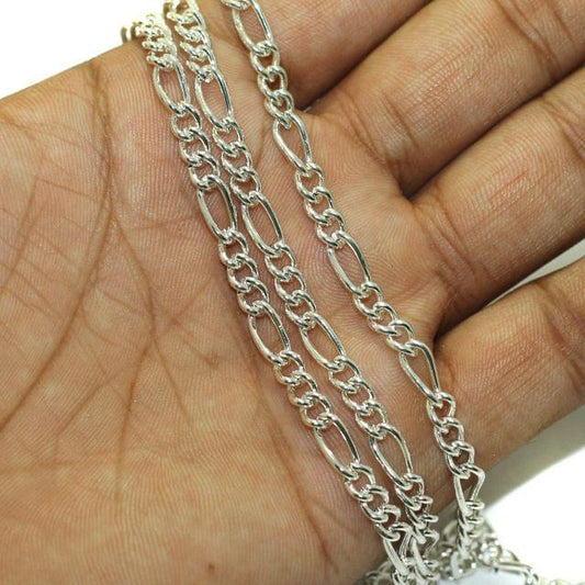 100 gm, Silver Finish Metal Chain, Link Size 10x4mm - Silver / Iron / 100 gm